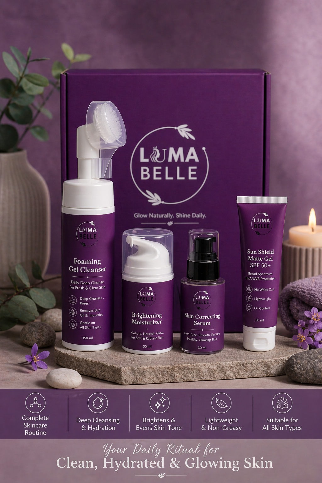 Luma Belle Complete Skincare Kit – Cleanse, Hydrate & Protect